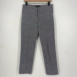 Theory Cropped Cotton Navy Blue White Knit Trousers Slacks Dress Pants